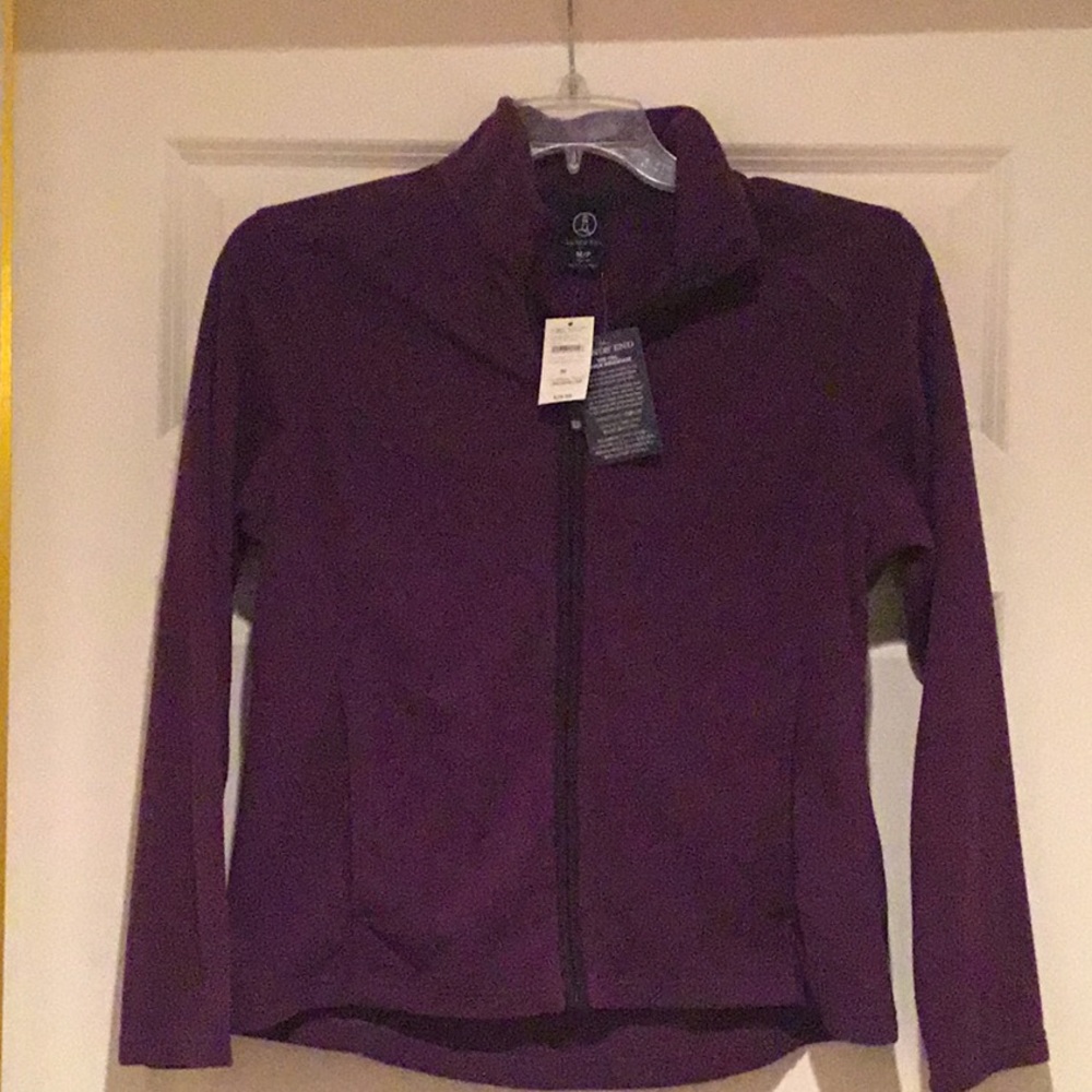 Lands End Grape Royale zip fleece jacket